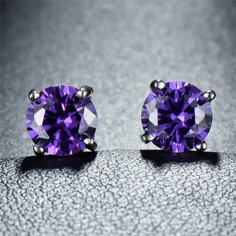 Seven Pairs of 8mm Round Earrings with Crystals from SwarovskiITALY Design