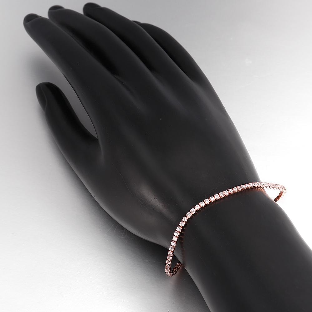 10Ct Tennis Bracelet + Halo Earring+ Necklace With Crystals - 5 Piece Set with Luxe Box - RoseGoldtone Gold ITALY Design
