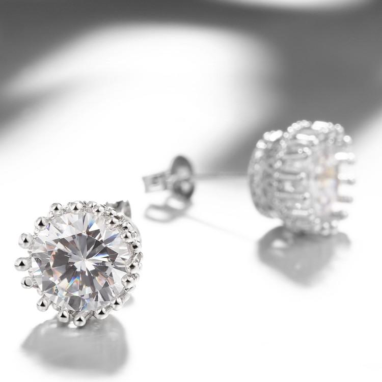 Royal Crown Swarovski Crystal Stud Earrings - Riakoob Jewelry www.goldennycjewelry.com fashion jewelry for women