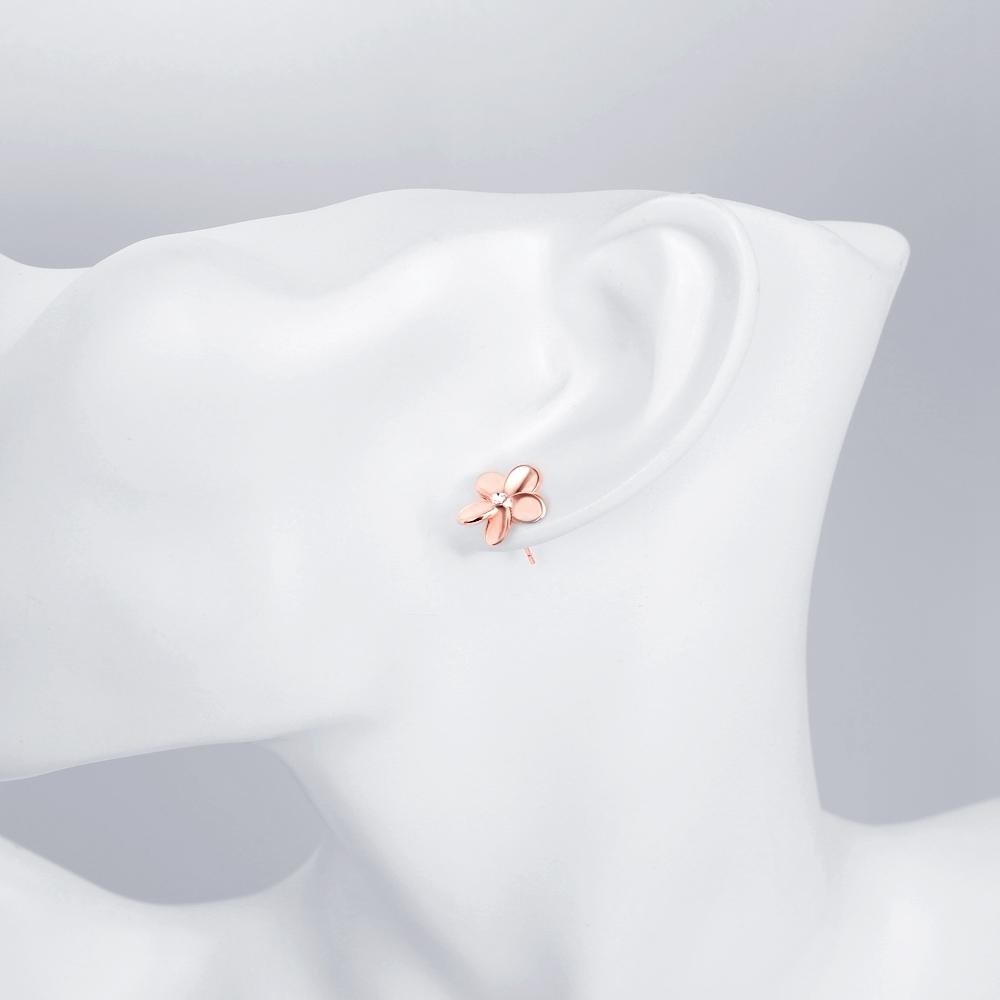 Crystal Flower Stud Earring in Rosegoldtone