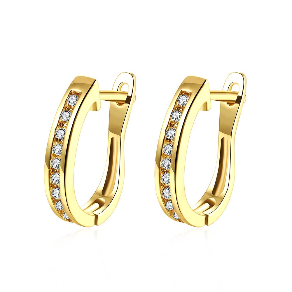 Thin Linin Elements Earrings in Goldtone
