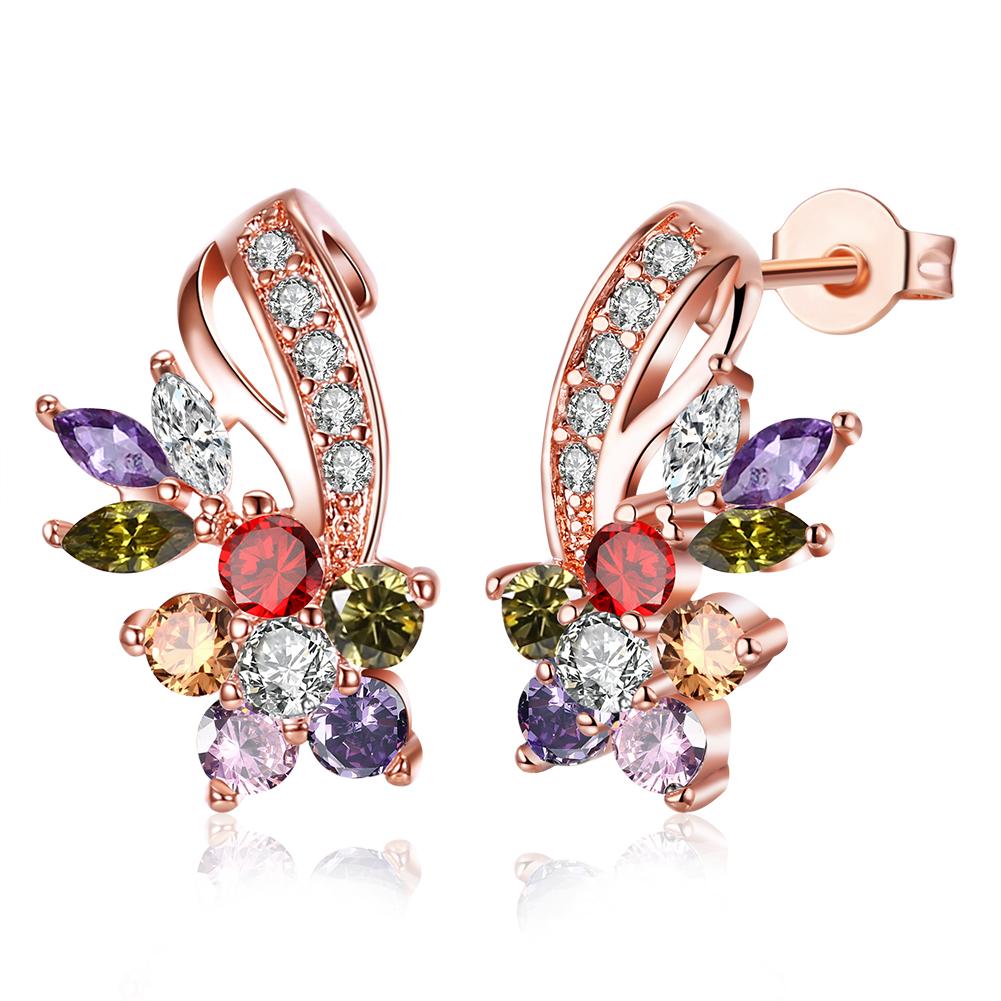 Rosegoldtone Rainbow Earrings Made with Swarovski Elements, , Riakoob Jewelry, Riakoob Jewelry jewelryjewelry deals, swarovski crystal jewelry, groupon jewelry,, jewelry for mom,