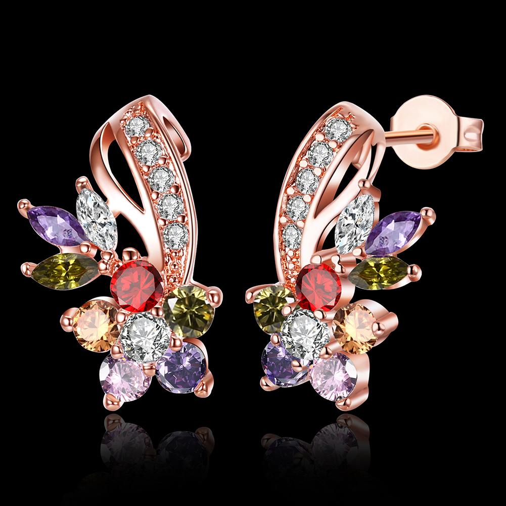 Rosegoldtone Rainbow Earrings Made with Swarovski Elements, , Riakoob Jewelry, Riakoob Jewelry jewelryjewelry deals, swarovski crystal jewelry, groupon jewelry,, jewelry for mom,