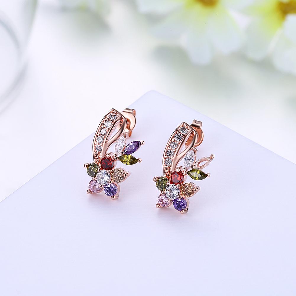 Rosegoldtone Rainbow Earrings Made with Swarovski Elements, , Riakoob Jewelry, Riakoob Jewelry jewelryjewelry deals, swarovski crystal jewelry, groupon jewelry,, jewelry for mom,
