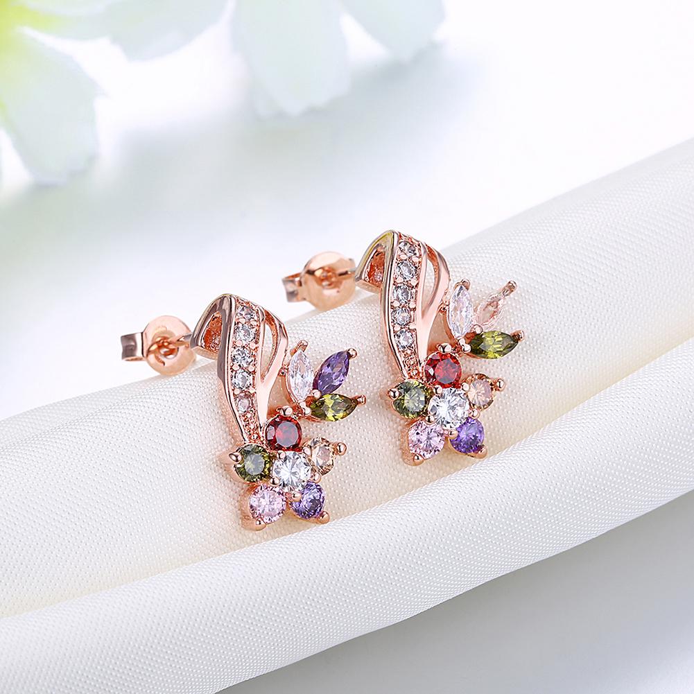 Rosegoldtone Rainbow Earrings Made with Swarovski Elements, , Riakoob Jewelry, Riakoob Jewelry jewelryjewelry deals, swarovski crystal jewelry, groupon jewelry,, jewelry for mom,