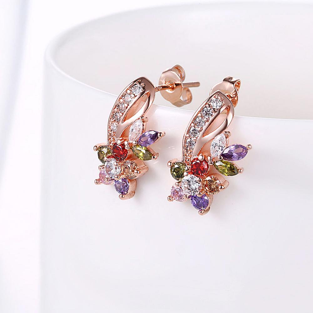 Rosegoldtone Rainbow Earrings Made with Swarovski Elements, , Riakoob Jewelry, Riakoob Jewelry jewelryjewelry deals, swarovski crystal jewelry, groupon jewelry,, jewelry for mom,
