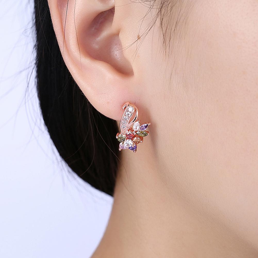 Rosegoldtone Rainbow Earrings Made with Swarovski Elements, , Riakoob Jewelry, Riakoob Jewelry jewelryjewelry deals, swarovski crystal jewelry, groupon jewelry,, jewelry for mom,