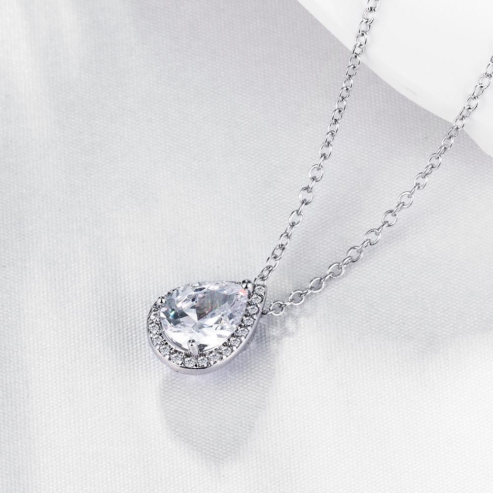 5.00 CT Teardrop Pave Necklace in Silvertone, Necklace, Riakoob Jewelry, Riakoob Jewelry jewelryjewelry deals, swarovski crystal jewelry, groupon jewelry,, jewelry for mom,