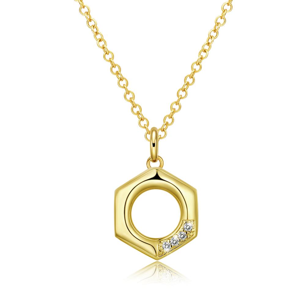 Elements Honeycomb Pendant Necklace in Goldtone Tone