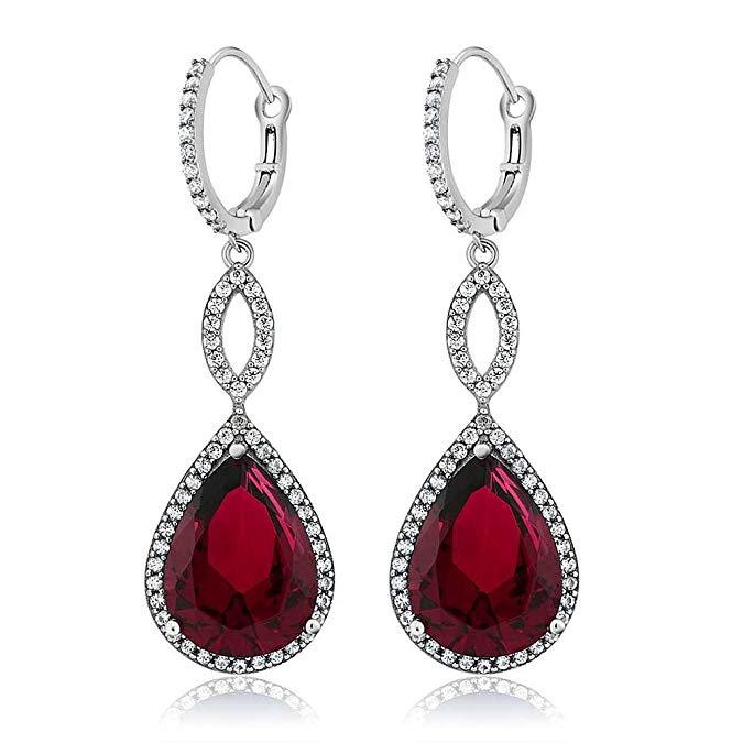 3.55 CTTW Pear Cut Gemstone Infinity Drop Earrings Made with Swarovski Elements, , Riakoob Jewelry, Riakoob Jewelry jewelryjewelry deals, swarovski crystal jewelry, groupon jewelry,, jewelry for mom,