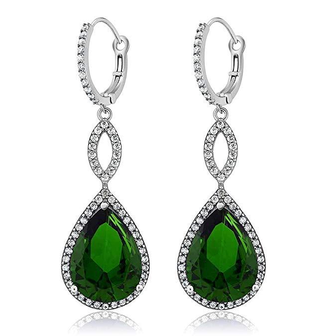 3.55 CTTW Pear Cut Gemstone Infinity Drop Earrings Made with Swarovski Elements, , Riakoob Jewelry, Riakoob Jewelry jewelryjewelry deals, swarovski crystal jewelry, groupon jewelry,, jewelry for mom,