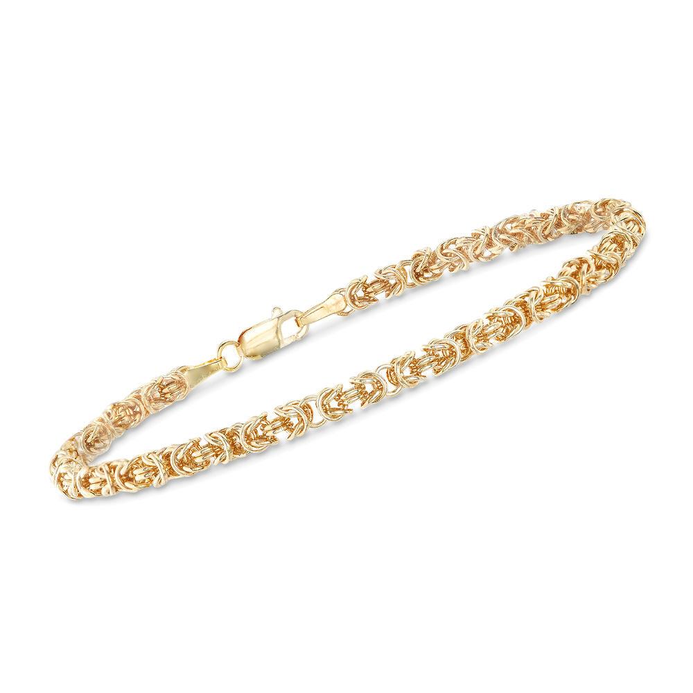 Sleek & Classic Italian Design Byzantine Unisex Bracelet in Goldtone Tone