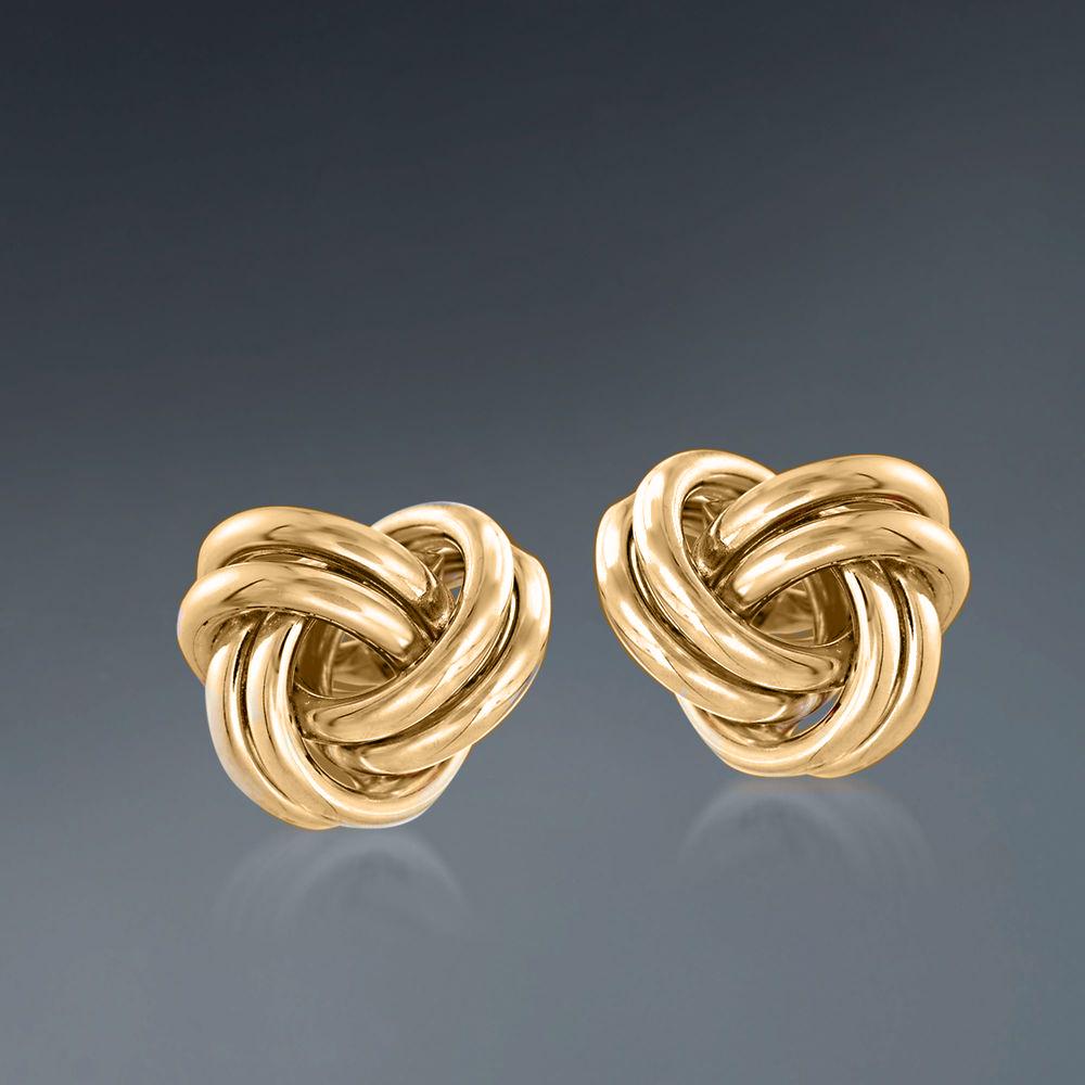 Mesh-Knot Twist Stud Earrings in Goldtone