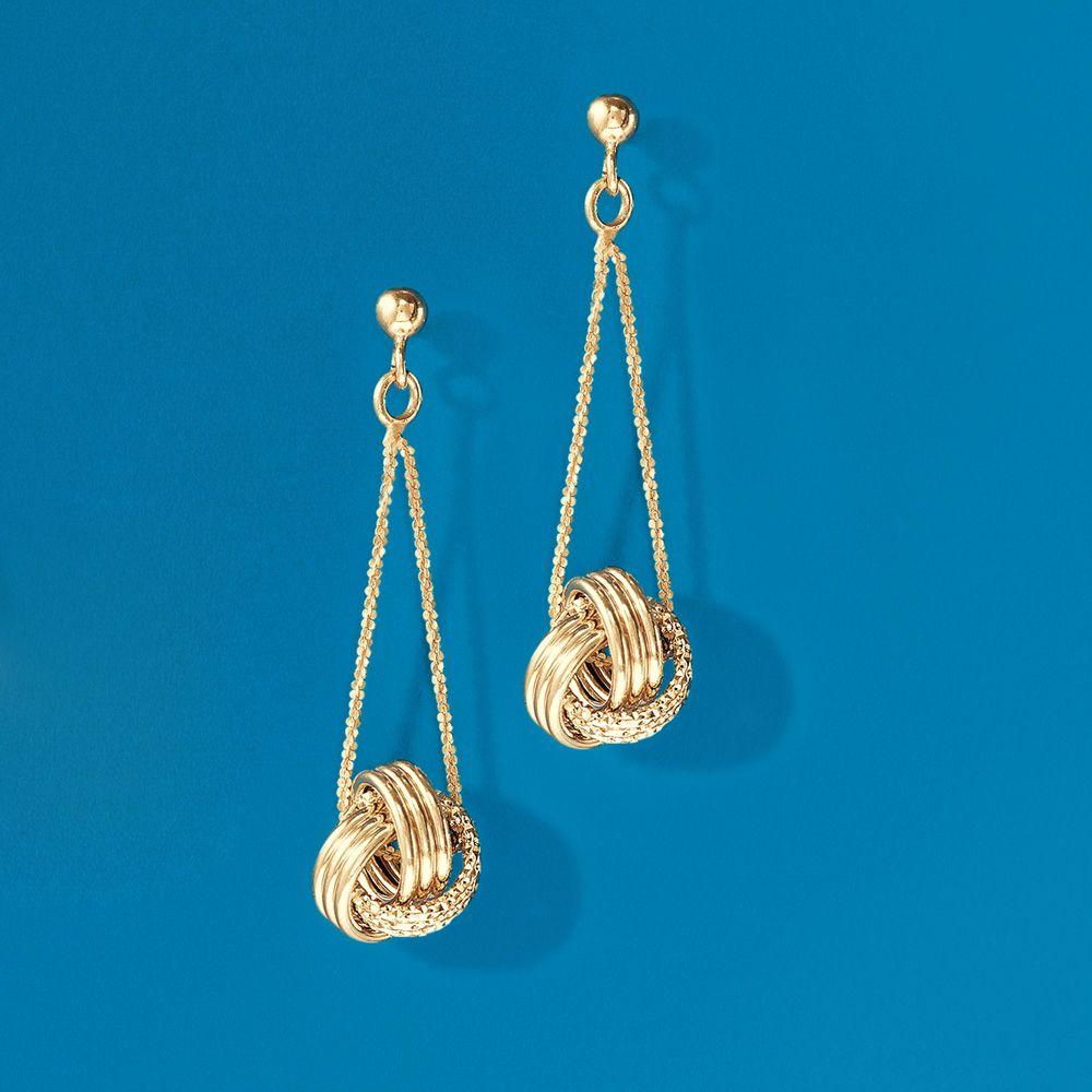 Mesh Twist Drop Earring in Goldtone