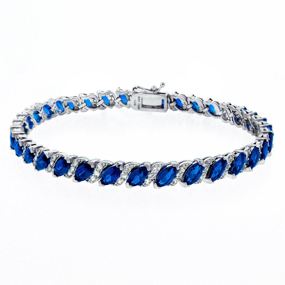20.00 CT Sapphire Vine Bracelet Embellished with Swarovski Crystals in Silvertone, Bracelet, Riakoob Jewelry, Riakoob Jewelry jewelryjewelry deals, swarovski crystal jewelry, groupon jewelry,, jewelry for mom,