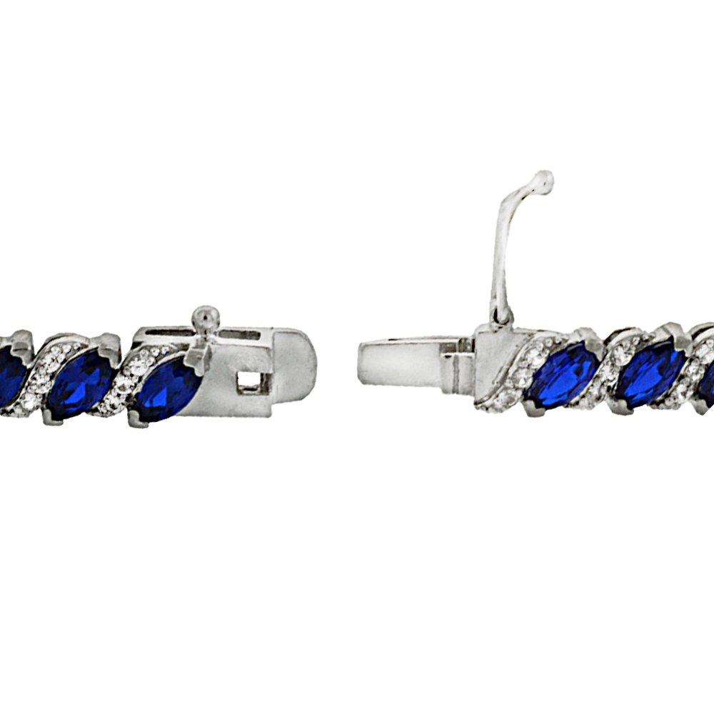 20.00 CT Sapphire Vine Bracelet Embellished with Swarovski Crystals in Silvertone, Bracelet, Riakoob Jewelry, Riakoob Jewelry jewelryjewelry deals, swarovski crystal jewelry, groupon jewelry,, jewelry for mom,