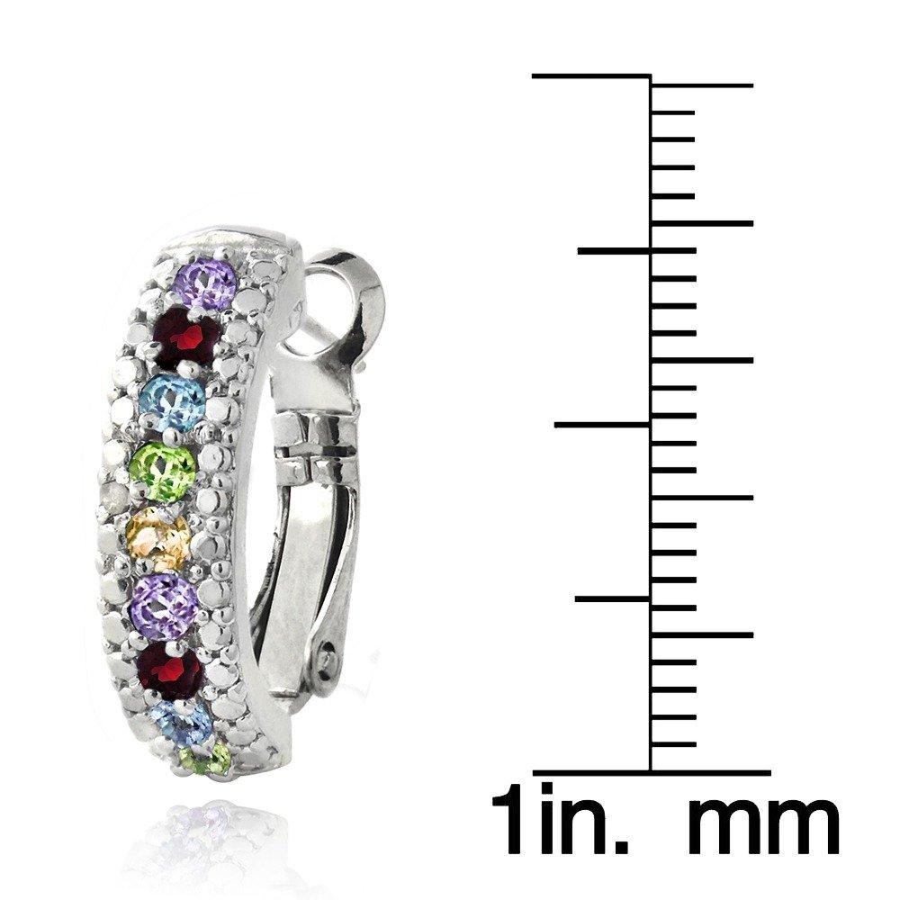 3.00 Ct Multi Gemstone Leverback Earring Embellished with Swarovski Crystals in Silvertone, Earring, Riakoob Jewelry, Riakoob Jewelry jewelryjewelry deals, swarovski crystal jewelry, groupon jewelry,, jewelry for mom,