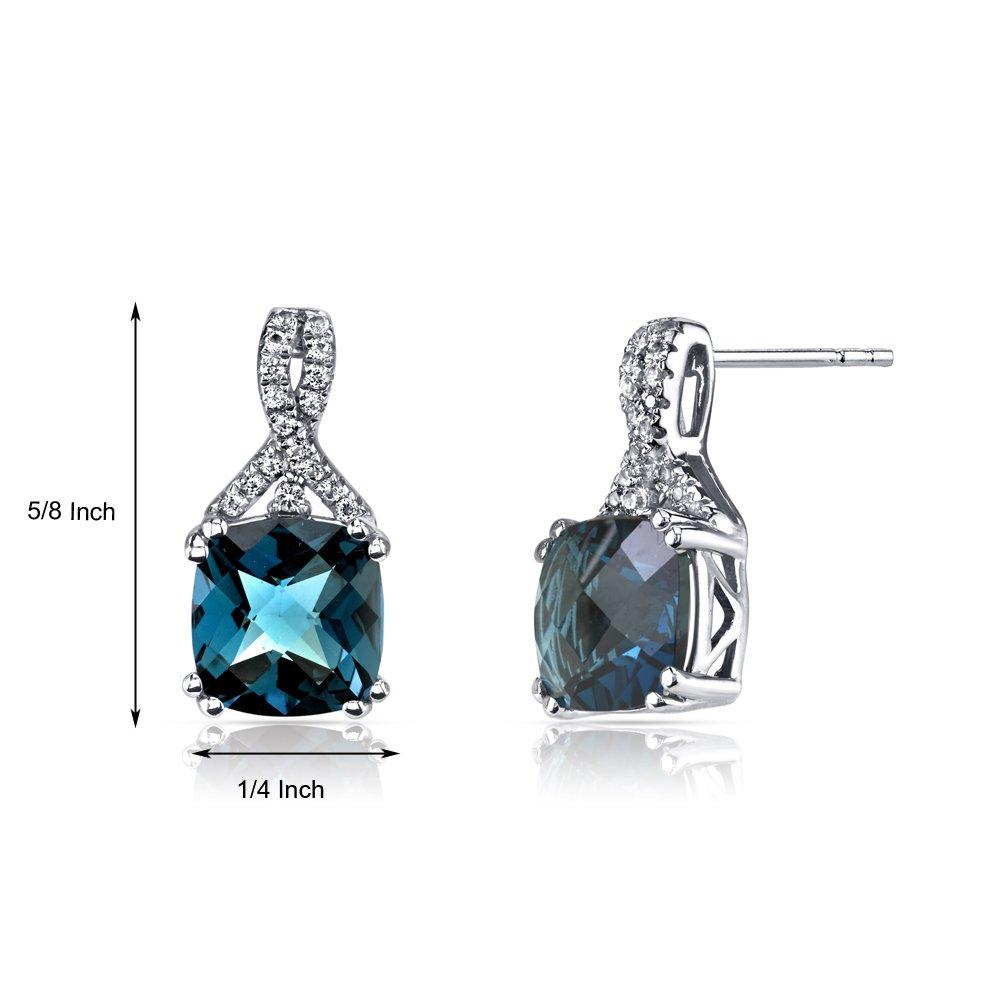 2.00 CT Cushion Cut London Blue Topaz Stud Earring in Silvertone, Earring, Riakoob Jewelry, Riakoob Jewelry jewelryjewelry deals, swarovski crystal jewelry, groupon jewelry,, jewelry for mom,