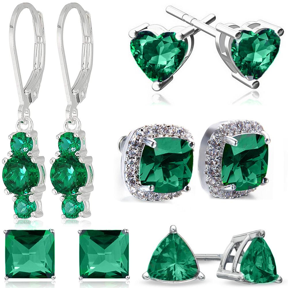 5 Piece Assorted Earring Set made With Crystals with Luxe Box - Emerald ITALY Design