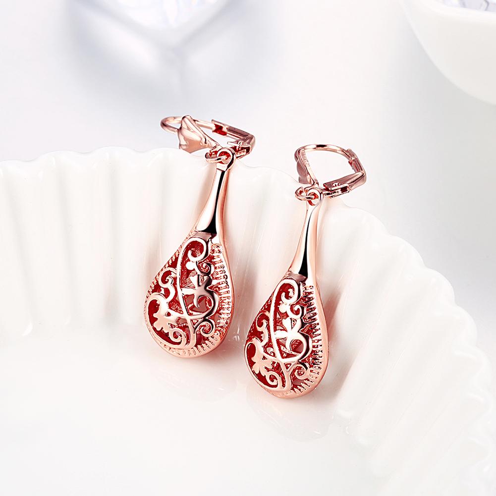 RoseGoldtone-Gold Plated Bohemian Laser Cut Drop Earrings, Earring, Riakoob Jewelry, Riakoob Jewelry jewelryjewelry deals, swarovski crystal jewelry, groupon jewelry,, jewelry for mom,