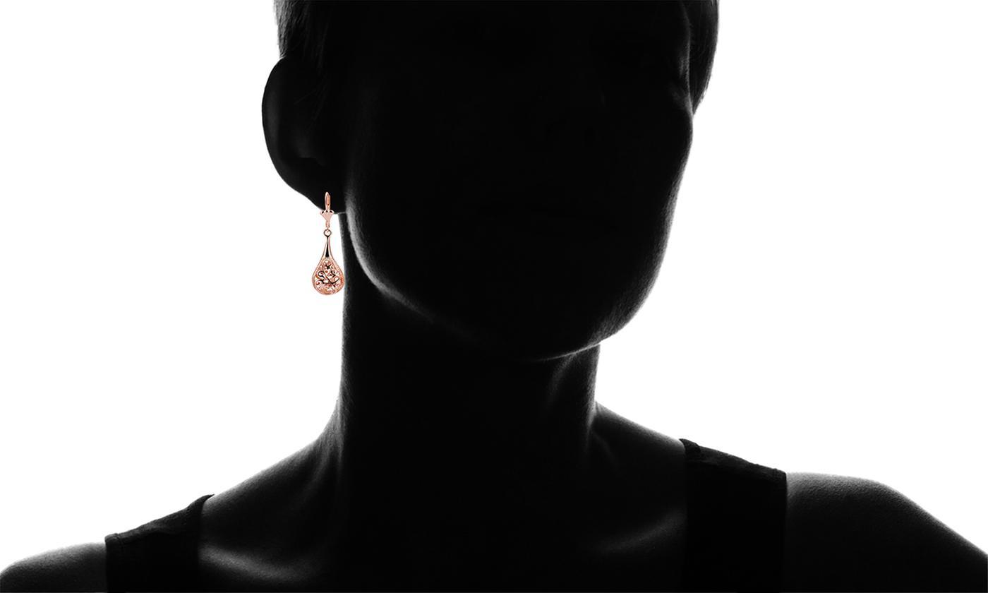 RoseGoldtone-Gold Plated Bohemian Laser Cut Drop Earrings, Earring, Riakoob Jewelry, Riakoob Jewelry jewelryjewelry deals, swarovski crystal jewelry, groupon jewelry,, jewelry for mom,