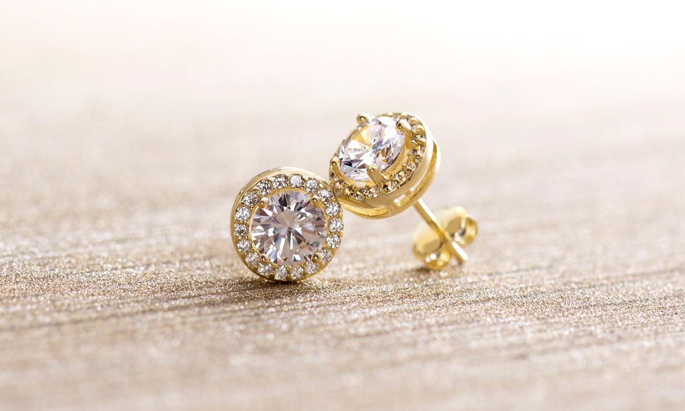 3.44 CTTW Halo Stud Earrings with Swarovski Elements, , Riakoob Jewelry, Riakoob Jewelry jewelryjewelry deals, swarovski crystal jewelry, groupon jewelry,, jewelry for mom,