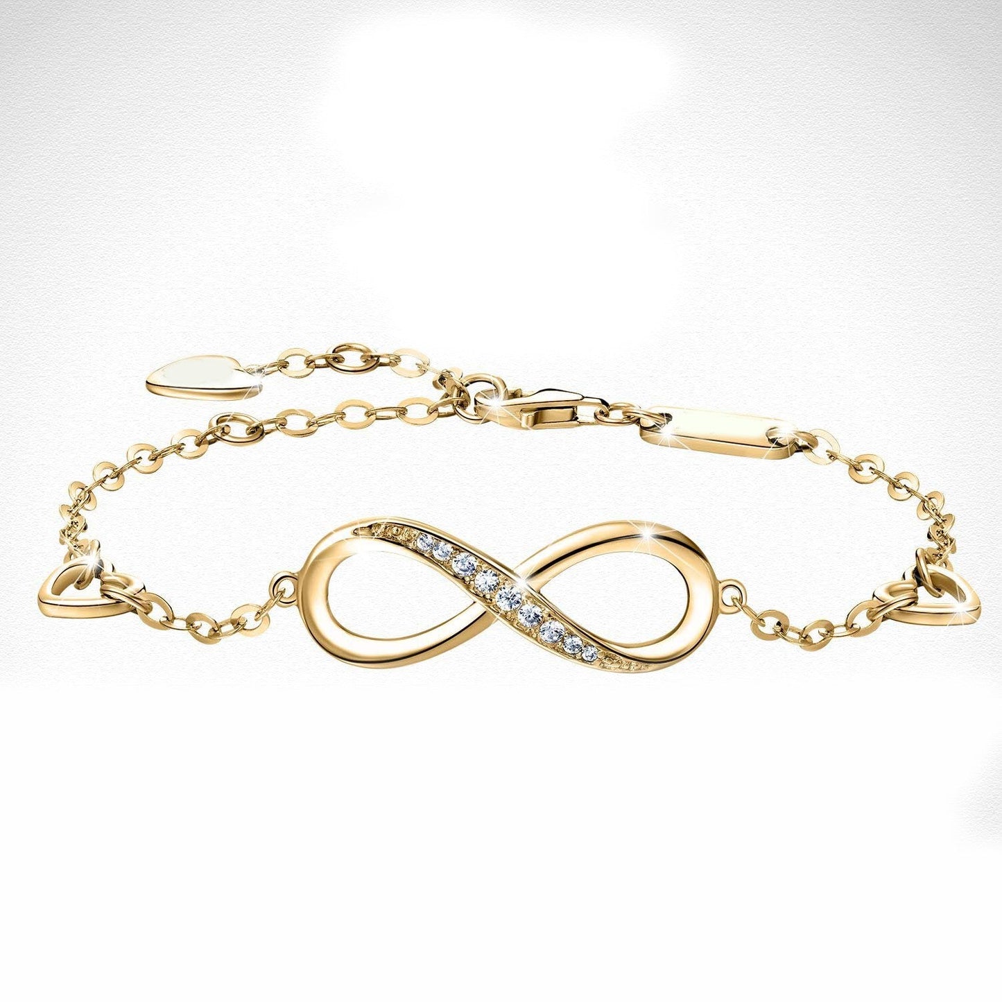 White Elements Infinite Pendant Chain Bracelet in Goldtone Tone