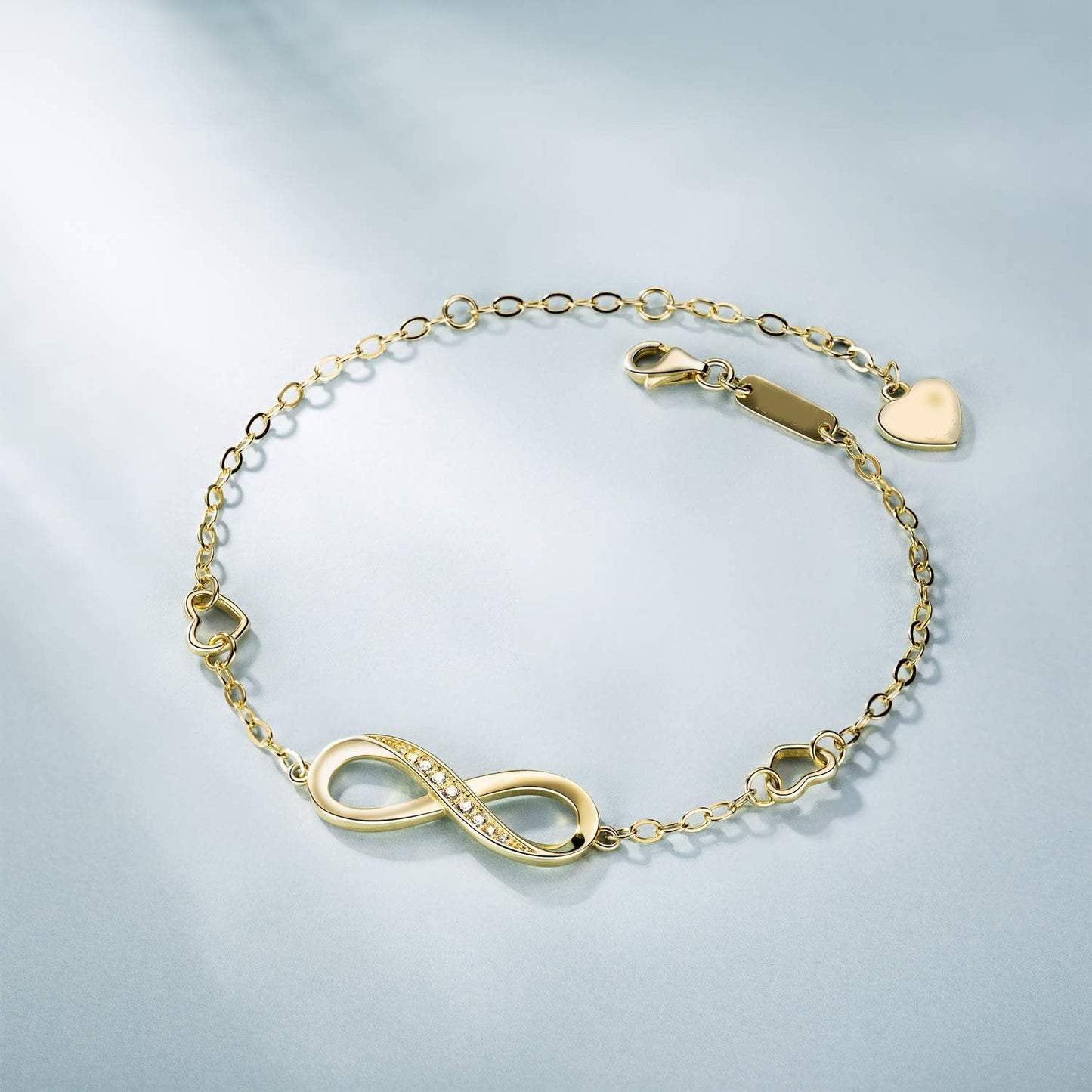 White Elements Infinite Pendant Chain Bracelet in Goldtone Tone