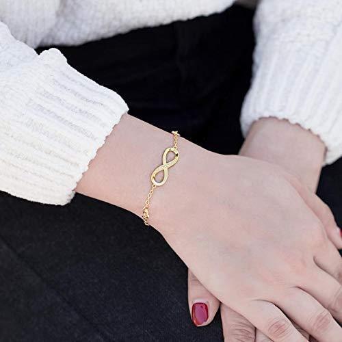 White Elements Infinite Pendant Chain Bracelet in Goldtone Tone