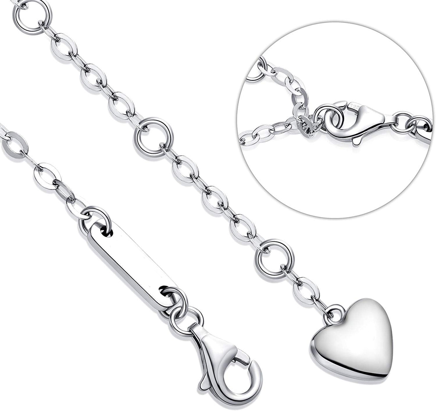 White Elements Infinite Pendant Chain Bracelet in 14K White Gold Tone