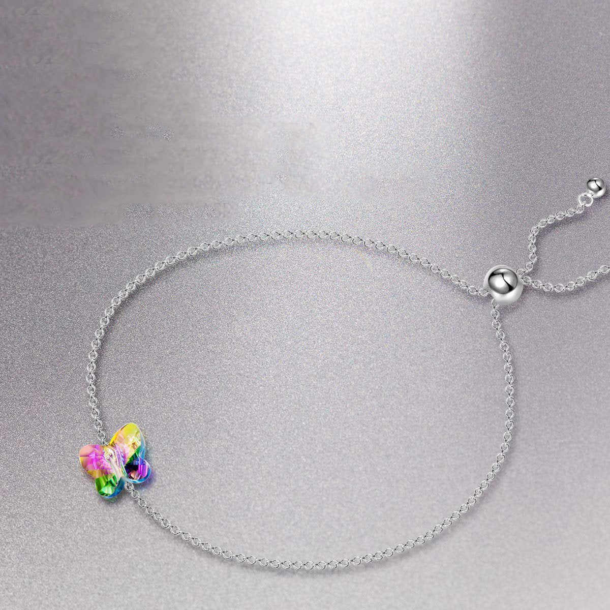 Rainbow Stone Butterfly Bracelet ITALY Design