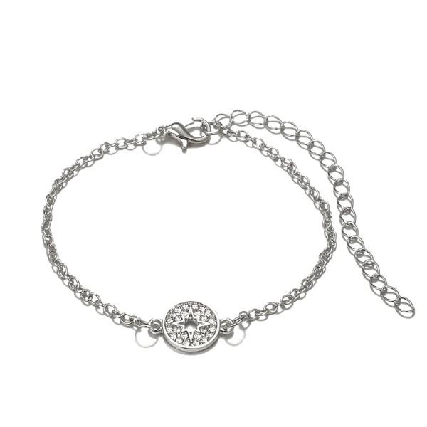 5 Piece Pav'e Loveknot Elements Pav'e Bracelet Silver Set ITALY Design