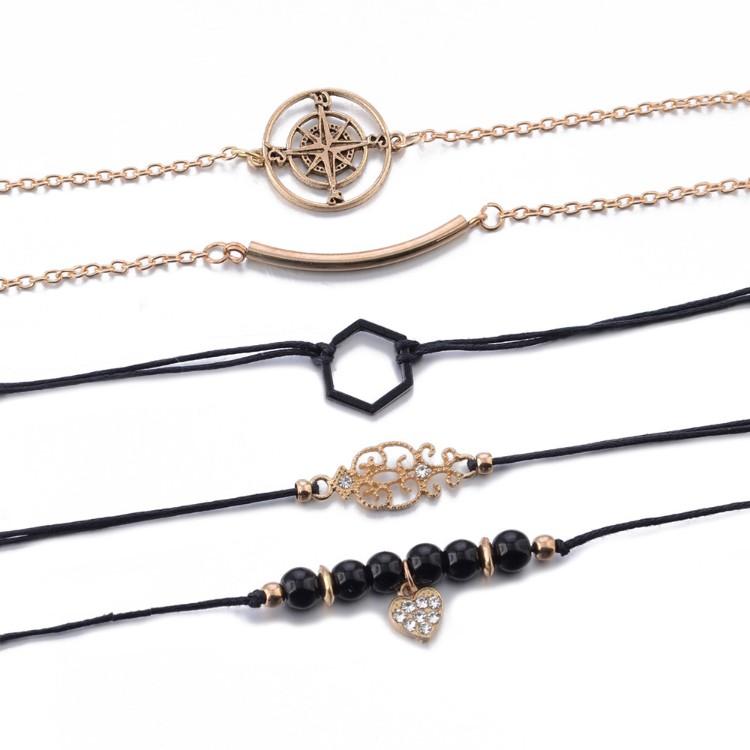 Searching For The Stars Black Marble 5 Piece Bracelet ITALY Design
