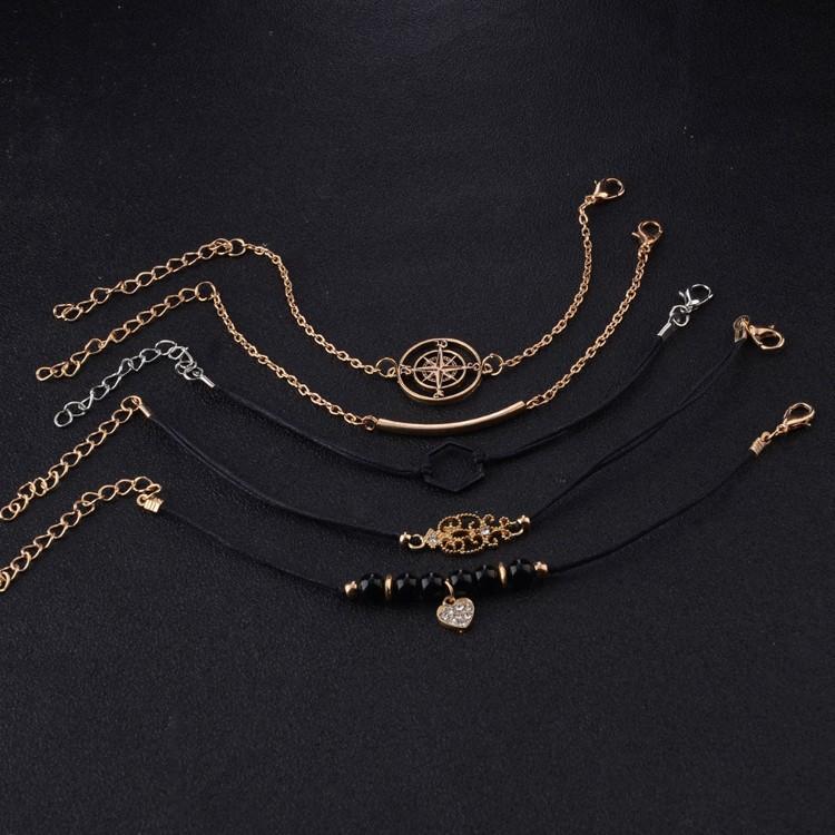 Searching For The Stars Black Marble 5 Piece Bracelet ITALY Design