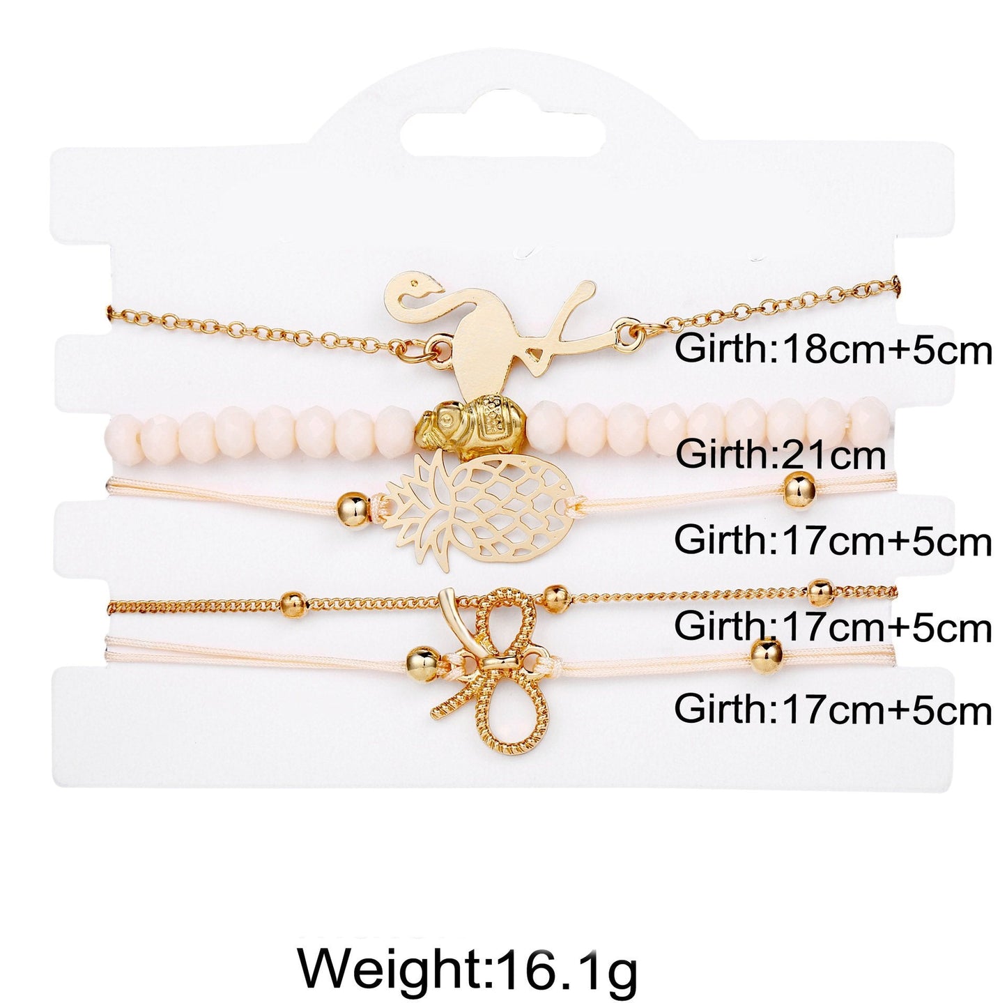 Wild Jungle Marble Stretch 5 Piece Bracelet Set ITALY Design