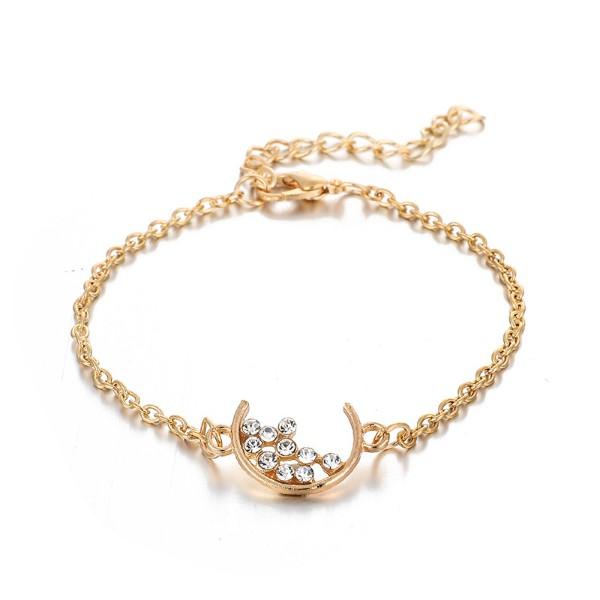 White Crystal Celestial 4 PC Bangle Set in Goldtone ITALY Design