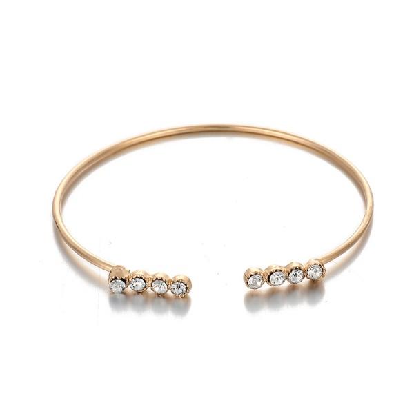 White Crystal Celestial 4 PC Bangle Set in Goldtone ITALY Design