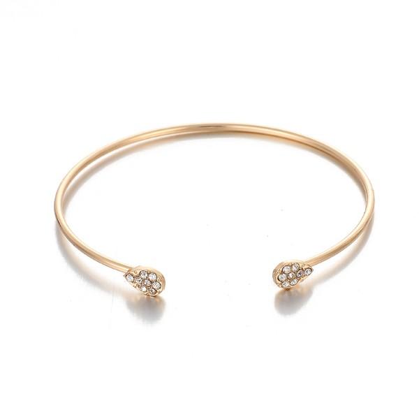 White Crystal Celestial 4 PC Bangle Set in Goldtone ITALY Design