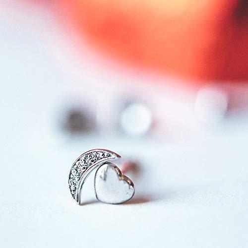 6mm Pave Cresent Stud Earring with Swarovski Crystals - 14K White Gold Plated, Earring, Riakoob Jewelry, Riakoob Jewelry jewelryjewelry deals, swarovski crystal jewelry, groupon jewelry,, jewelry for mom,