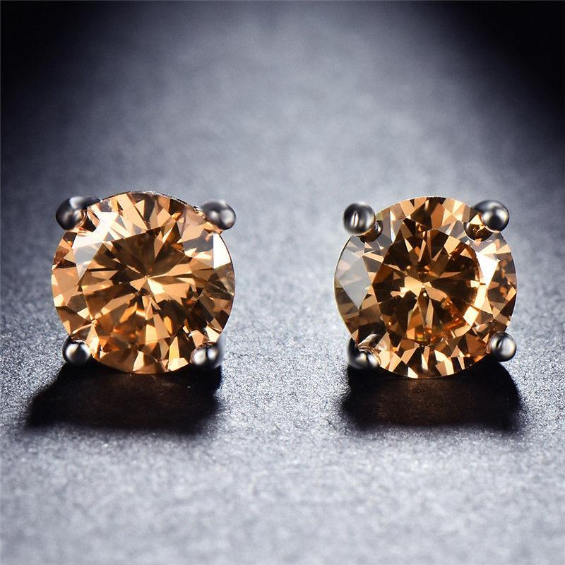Citrine Embellished with Swarovski Crystals 7mm Stud Earringin Silvertone, Earring, Riakoob Jewelry, Riakoob Jewelry jewelryjewelry deals, swarovski crystal jewelry, groupon jewelry,, jewelry for mom,