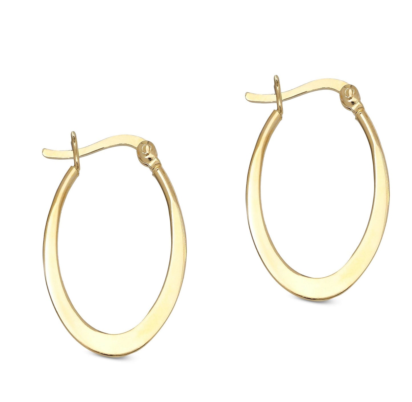 Flat Oval Hoop Earring with French Lockin Goldtone, Earring, Riakoob Jewelry, Riakoob Jewelry jewelryjewelry deals, swarovski crystal jewelry, groupon jewelry,, jewelry for mom,
