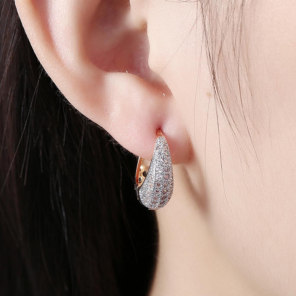 26 Stone Teardrop Pave Huggie Earringin Silvertone, Earring, Riakoob Jewelry, Riakoob Jewelry jewelryjewelry deals, swarovski crystal jewelry, groupon jewelry,, jewelry for mom,