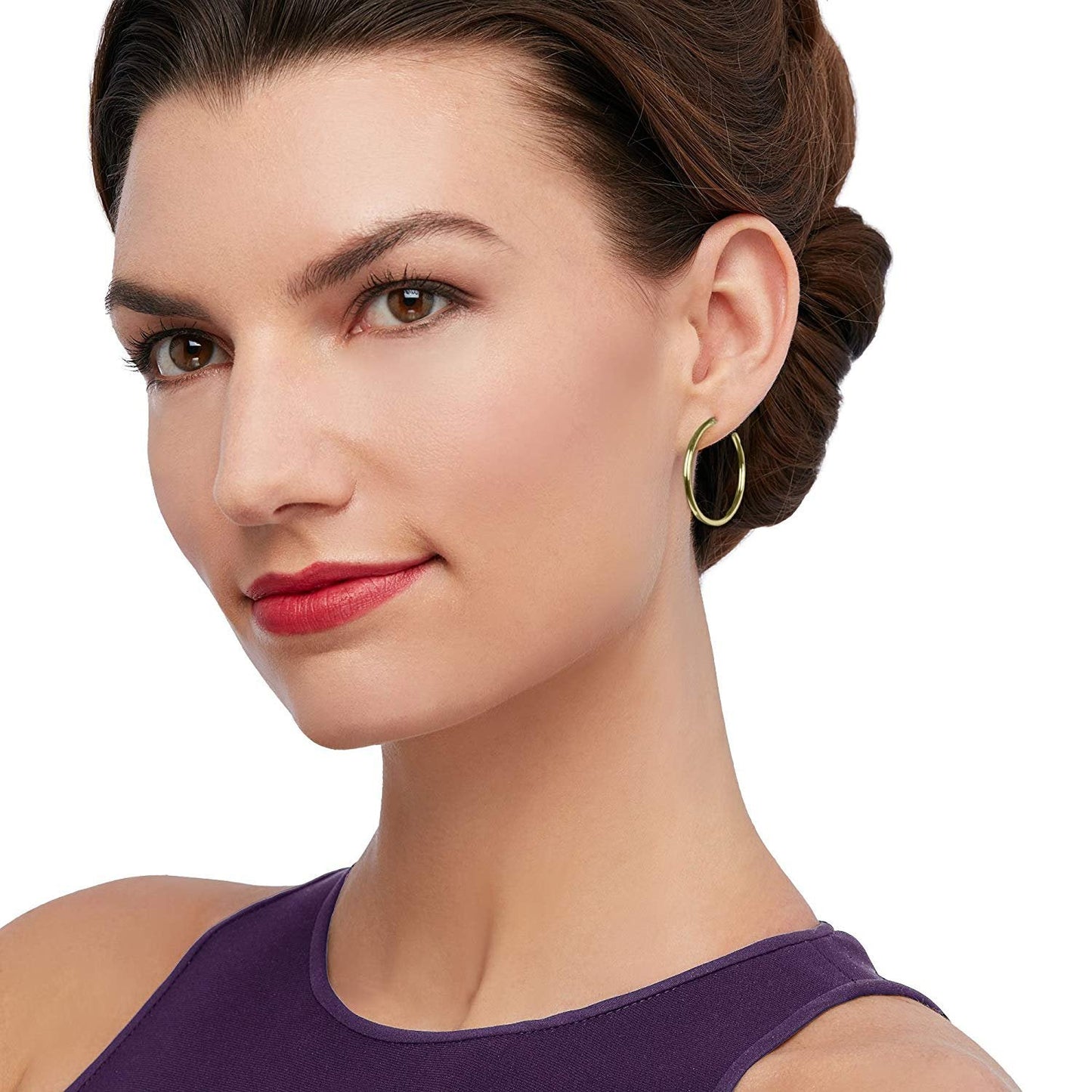 1.5" Classic Round Hoop Earringin Goldtone, Earring, Riakoob Jewelry, Riakoob Jewelry jewelryjewelry deals, swarovski crystal jewelry, groupon jewelry,, jewelry for mom,