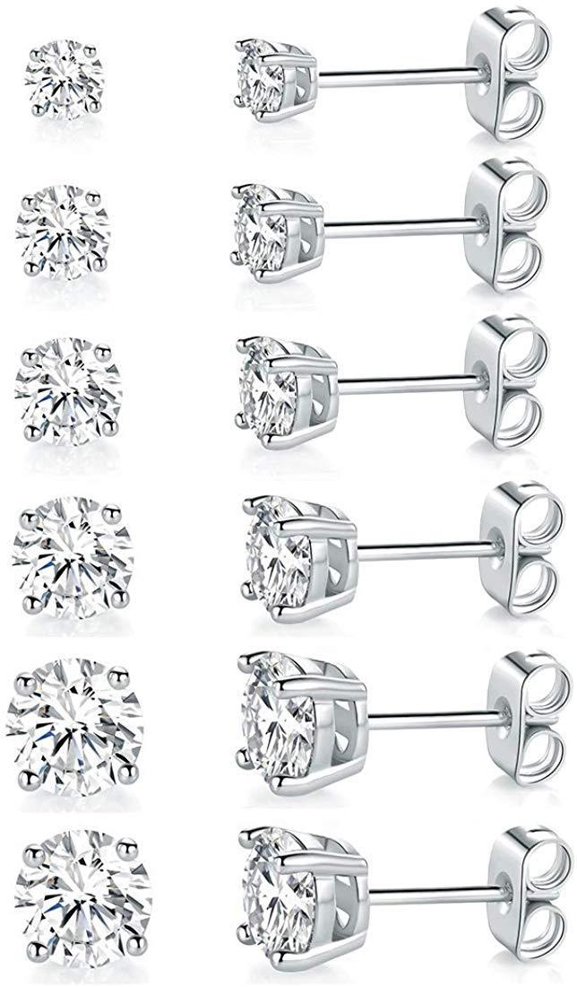 5 Pack Set 4 Prong Stud Earring ITALY Design