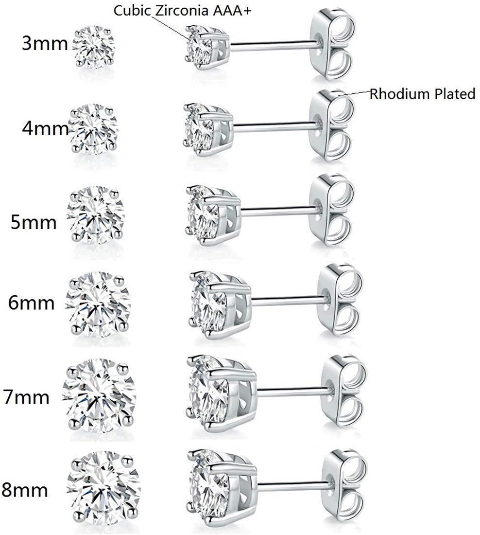 5 Pack Set 4 Prong Stud Earring ITALY Design