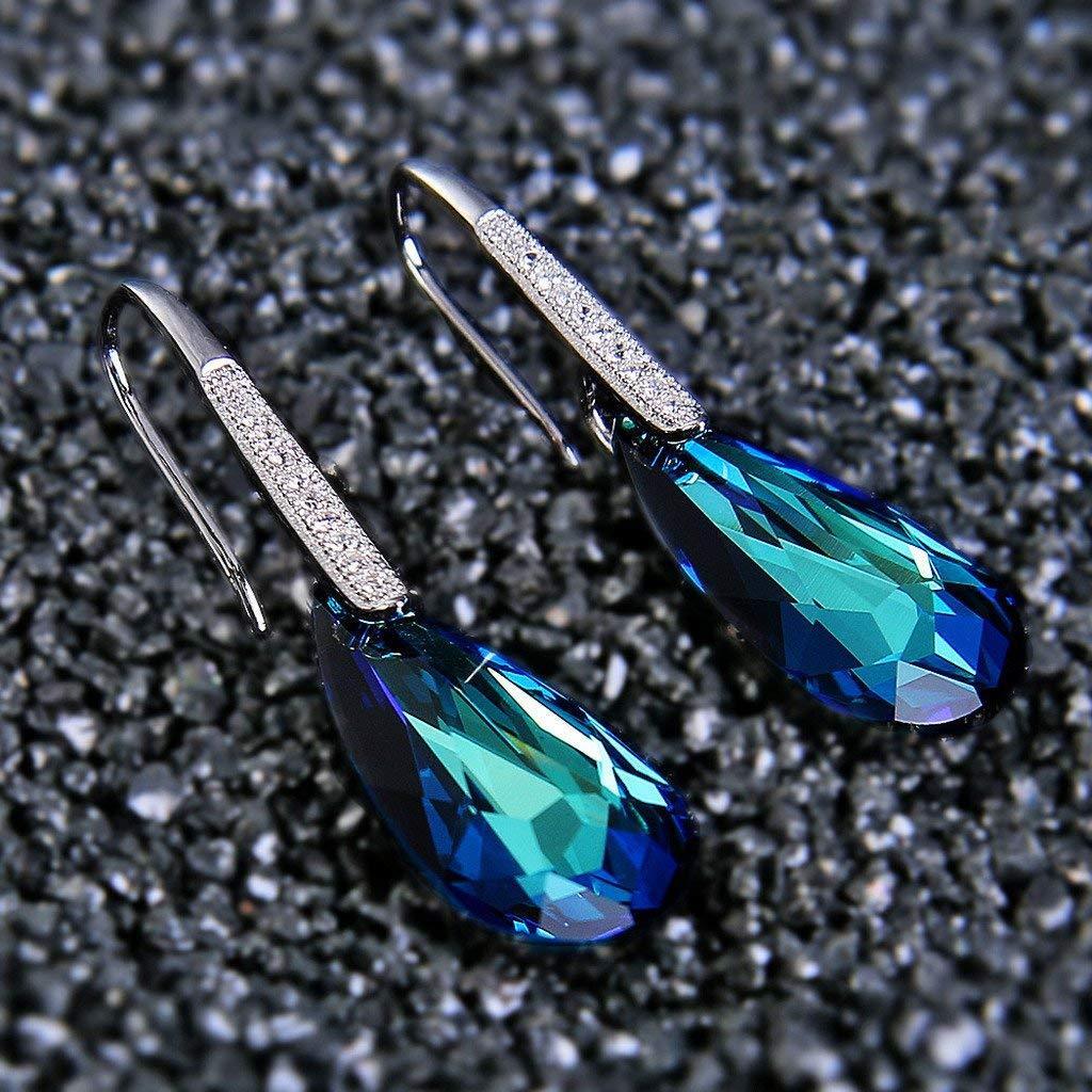 Серьги-капли с синим камнем Bermuda Design ITALY