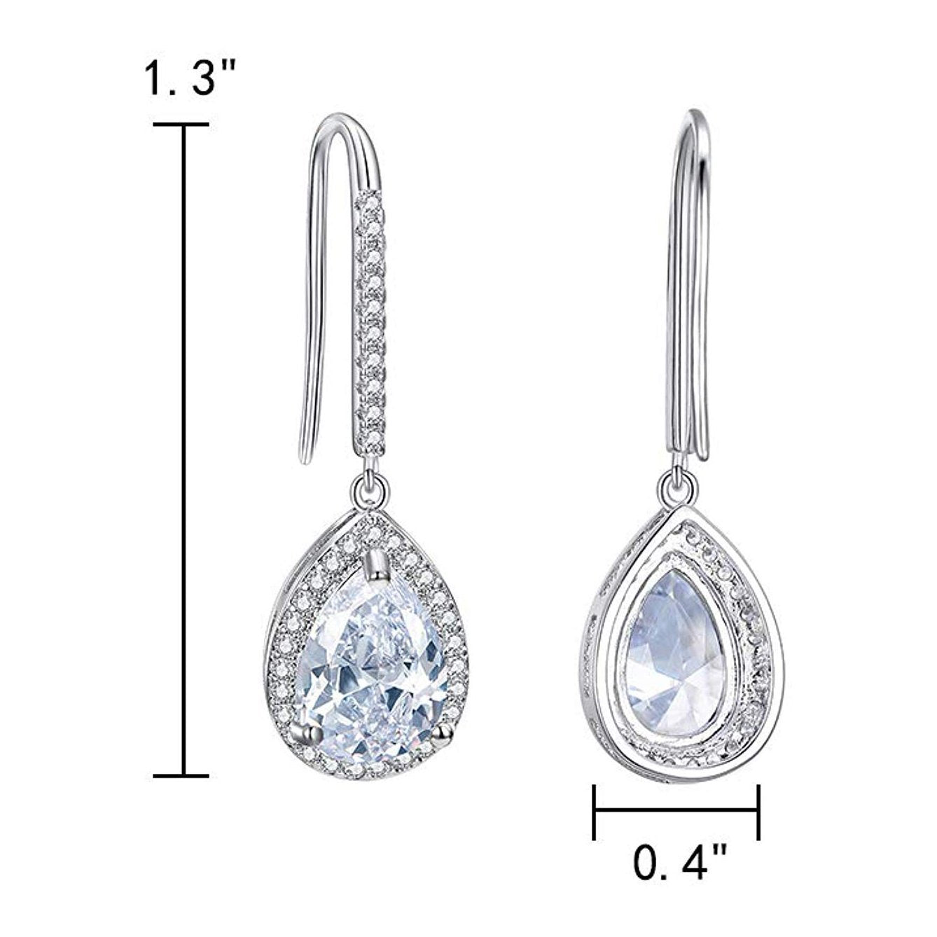 Pave Pear Cut Crystal Drop Earring ITALY Design