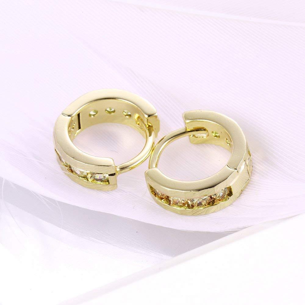 Classic Round Pave Huggie Earring ITALY Design