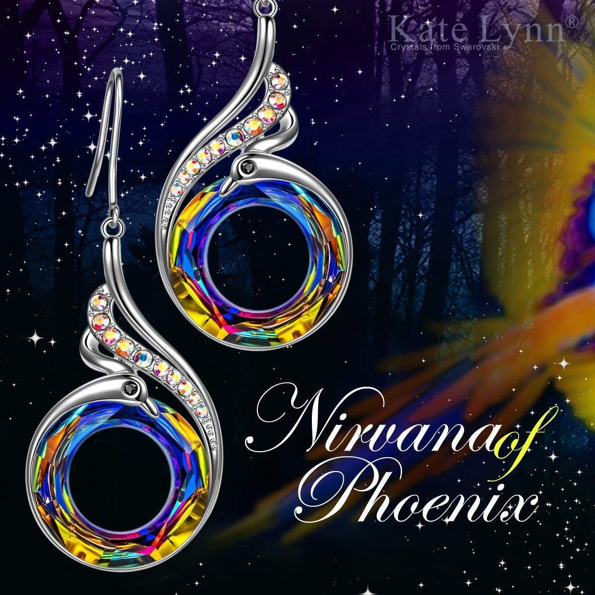 Flaming Phoenix Fire Swirl Drop Earring ITALY Design