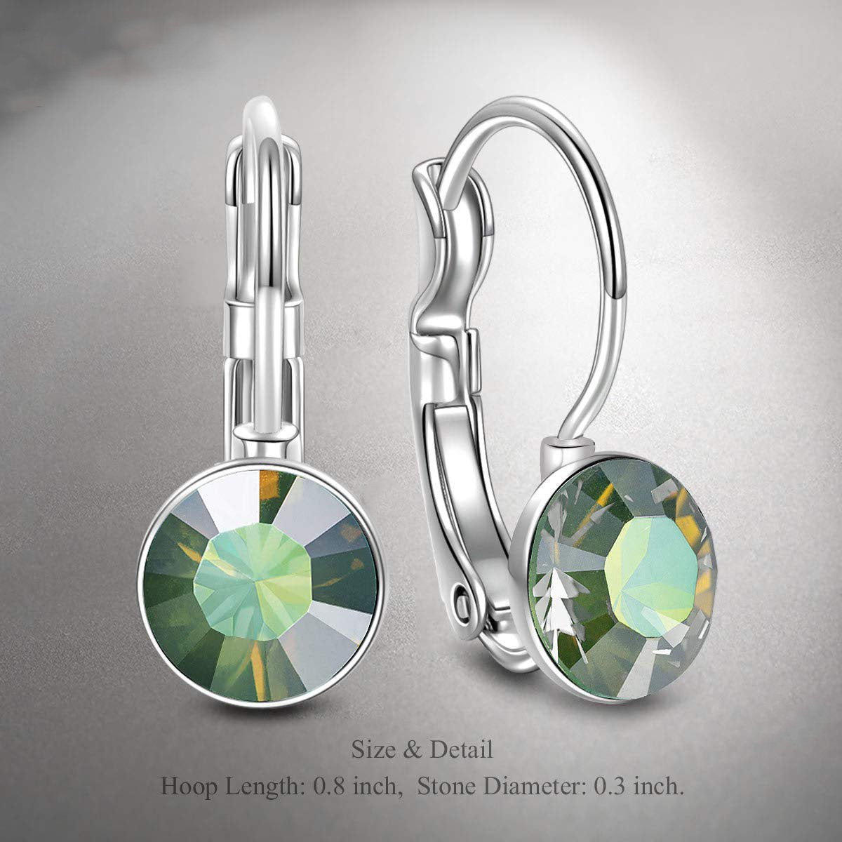 Round Baby 0.3" Crystals Leverback Earring ITALY Design